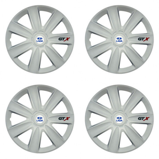 Poklice 14 palců pro Lada 14 GTX carbon white | Versaco s logem