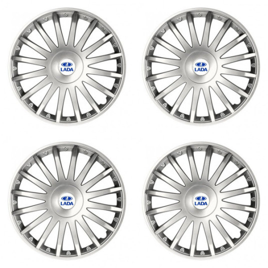 Poklice pro Lada 15 palců CRYSTAL silver | S logem