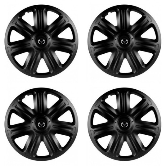 Poklice pro Mazda 14 palců – Comfort Black s logem | Versaco
