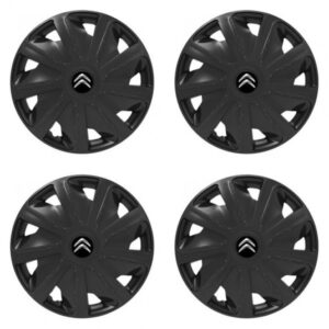 Poklice Citroen 15 palců – Craft Black | 4 ks + logo | Versaco