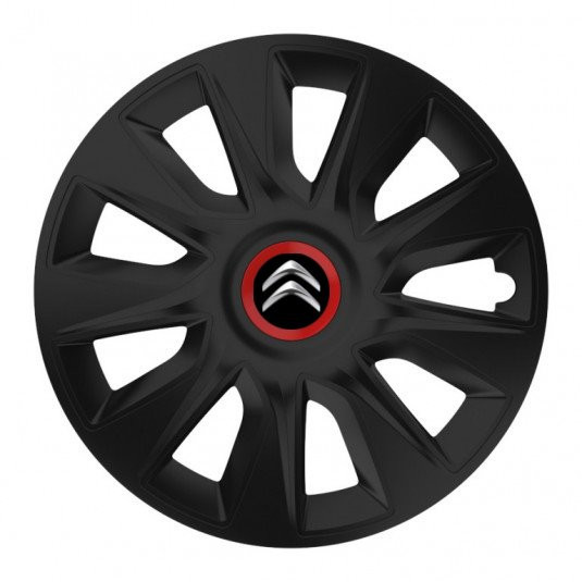 Poklice Citroen 16 palců s logem – black | Sada 4 ks + samolepky Versaco - Obrázek 2