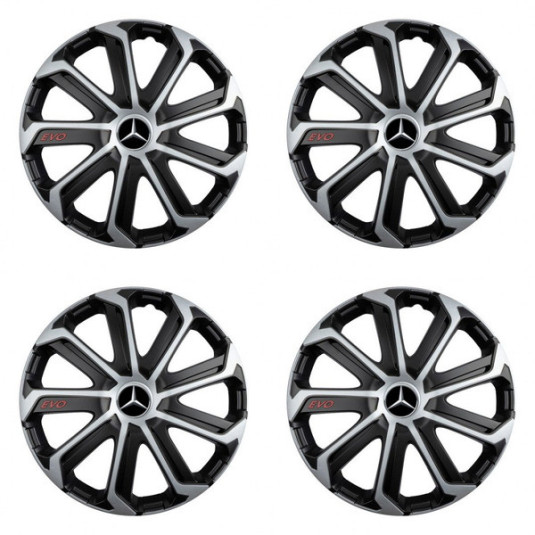 Poklice Mercedes 14 palců black&silver s logem – Versaco R14