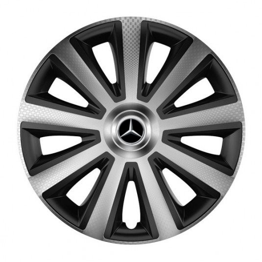 Poklice Mercedes 15 Aviator Versaco – carbon silver&black s logem pro chránění a styl - Obrázek 2
