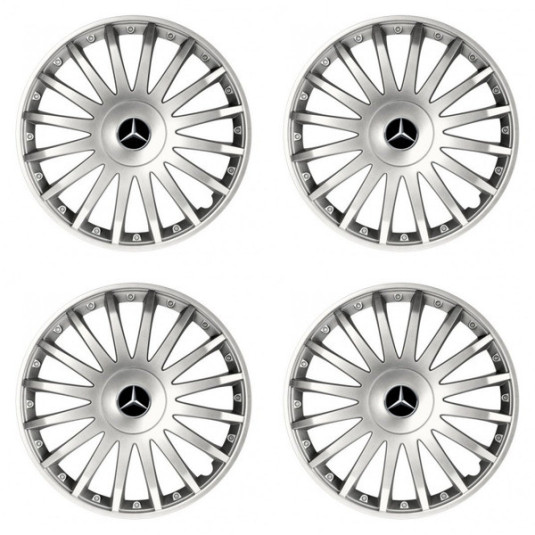 Poklice 16 CRYSTAL silver pro Mercedes – chrání disky