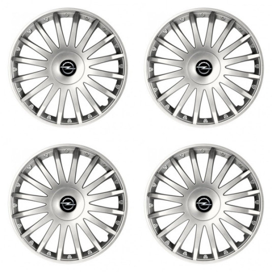 Poklice pro Opel 16 palců CRYSTAL silver – s logem