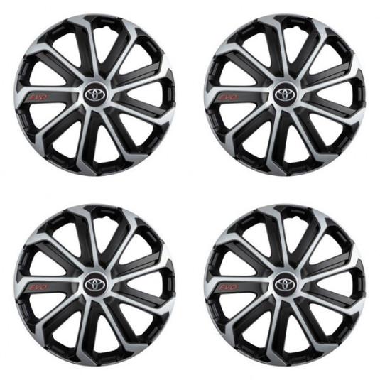 Poklice Toyota 14 palců black&silver – chrání disky a dodají vzhledu styl