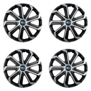 Poklice pro Subaru 14 palců Evo black&silver – styl a ochrana kol s logem