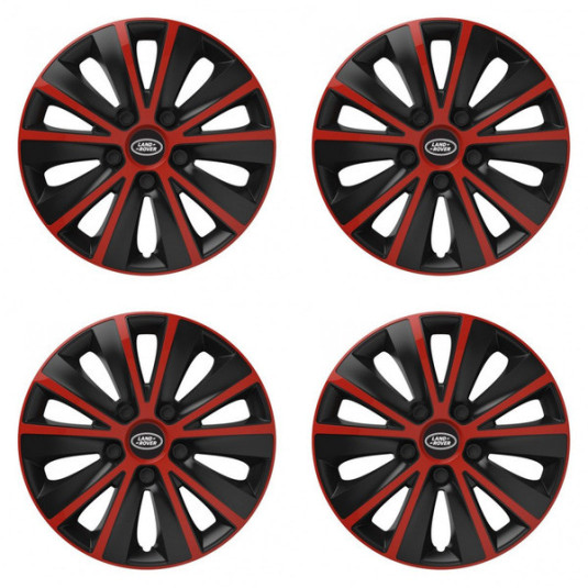 Poklice 14 palců Land Rover RAPIDE red and black s logem – chrání disky a zvyšují styl