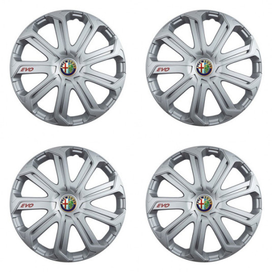 Poklice Alfa Romeo 15 palců s logem – Silver od Versaco