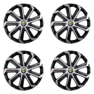Poklice Alfa Romeo 16 palců black&silver s logem – Versaco