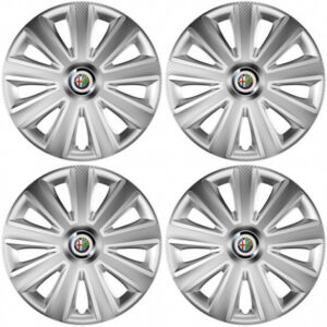 Poklice Alfa Romeo 16 palců – Carbon RC Silver s logem