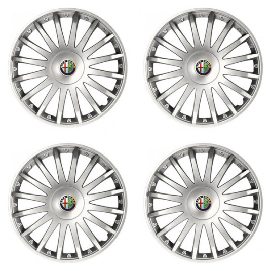 Poklice Alfa Romeo 16 CRYSTAL silver – chrání disky a dodají luxusní vzhled