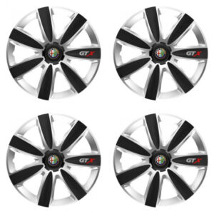 Poklice Alfa Romeo 16 GTX CARBON silver/black – chrání disky a zdobí design