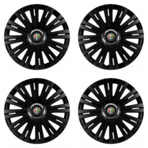 Poklice Alfa Romeo 16 ACTIVE RC BLACK – sada s logem