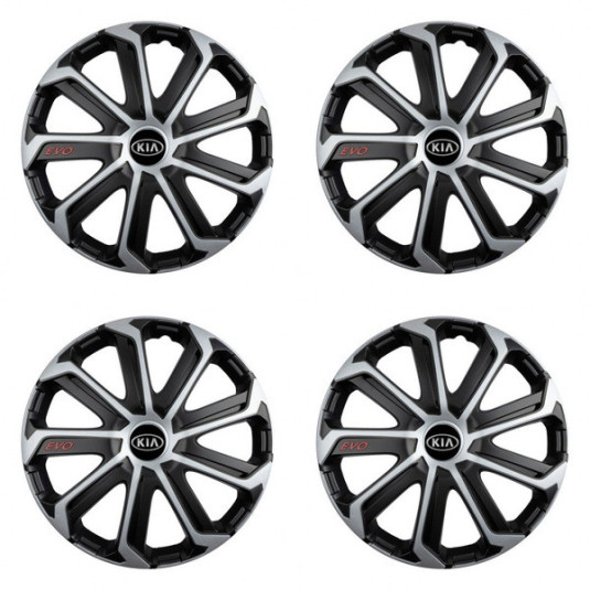 Poklice pro Kia 16 palců – black&silver s logem