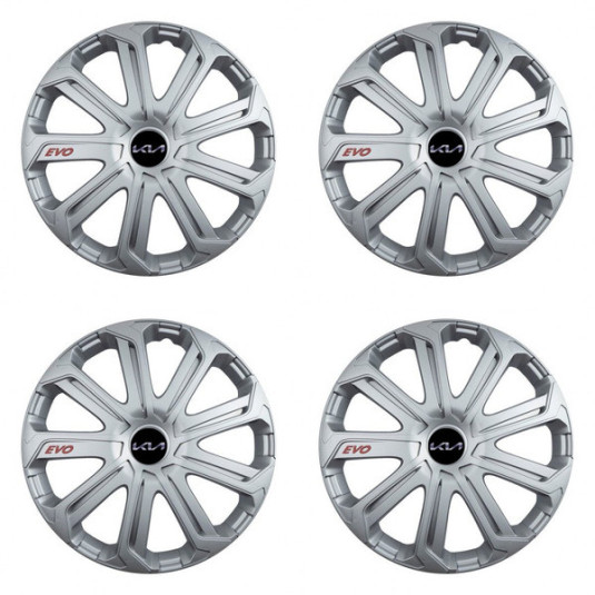 Poklice pro Kia 14 palců Evo Silver – styl a ochrana plechových kol