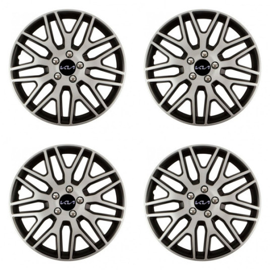 Poklice 16 palců Kia Nové Logo Dakar NC Silver Black – Stylová ochrana disků