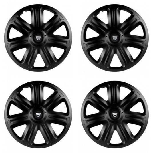 Poklice 14 palců pro Dacia s logem – černé COMFORT BLACK od Versaco
