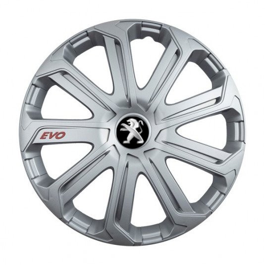Poklice Peugeot 16 palců s logem – stříbrné 16 Evo od Versaco - Obrázek 2
