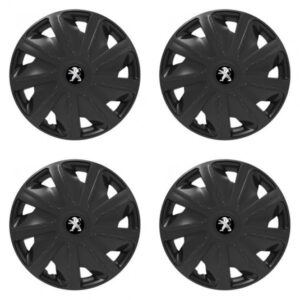 Poklice 15 palců pro Peugeot s logem – black