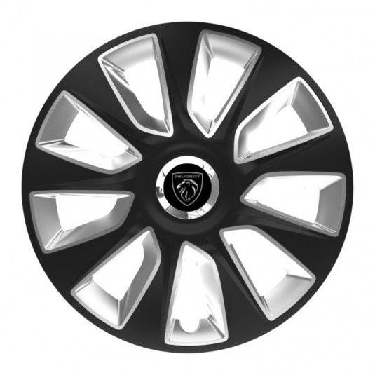 Poklice Peugeot 15 palců s novým logem – 4 ks + samolepky Versaco - Obrázek 2