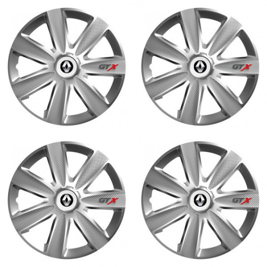 Poklice Renault 14 palců s logem – silver GTX CARBON od Versaco
