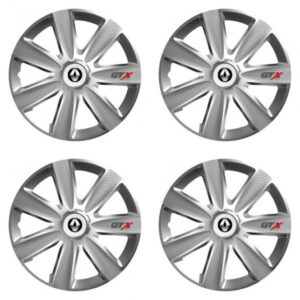 Poklice 16 GTX CARBON silver pro Renault (starší logo) – chrání disky i dodávají styl