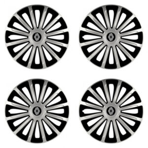 Poklice pro Renault 16 palců – silver and black s logem