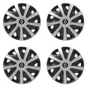 Poklice 16 pro Renault s novým logem – Silver & Black od Versaco