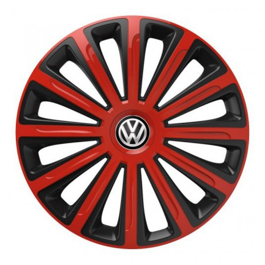 Poklice pro VW 15 palců černé s logem – Versaco TREND red and black - Obrázek 2