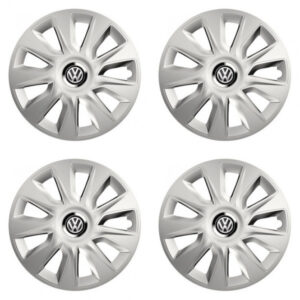 Černé poklice pro 16" plechové disky VW – s logem