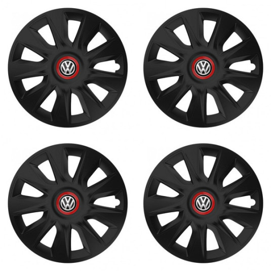 Černé poklice 16 palců pro VW s logem – Versaco STRATOS RR black