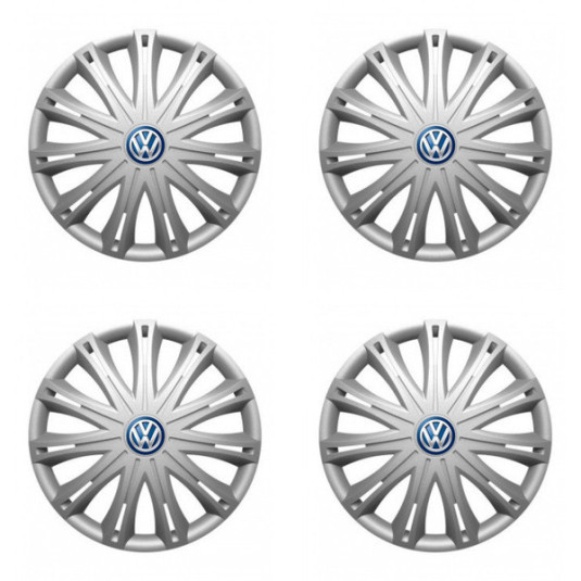 Modré poklice pro VW 15 palců s logem – chrání disky a zvyšují styl