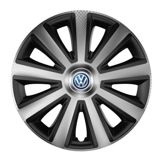 Poklice pro VW 16 palců modré – Versaco Aviator carbon silver&black s logem - Obrázek 2