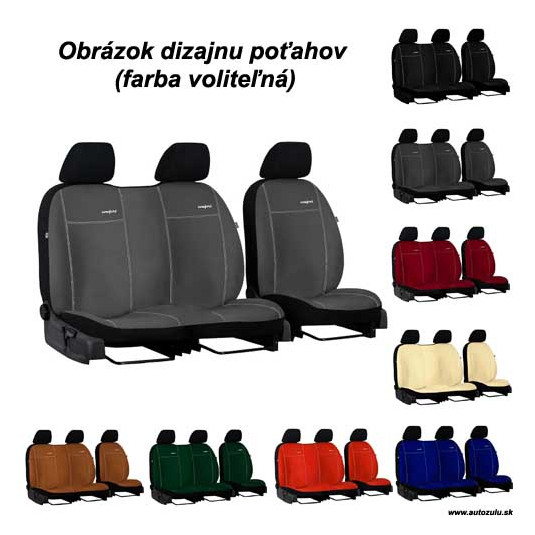Kompletní potahy na míru pro FIAT DUCATO 2+1 III (2007–2014) – Alcantara, přesné sedlování, 3 hlavové opěrky - Obrázek 4