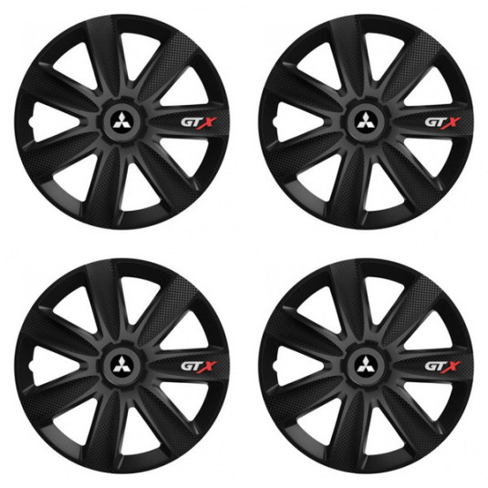 Poklice pro Mitsubishi 15 palců stříbrné s logem – Versaco 15 GTX CARBON black
