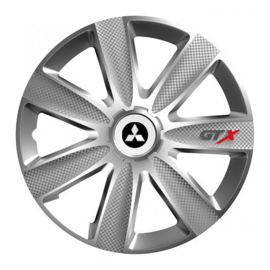 Poklice pro Mitsubishi 16 palců stříbrné s logem – Versaco GTX CARBON silver - Obrázek 2