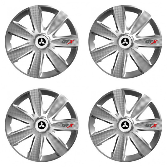 Poklice pro Mitsubishi 16 palců stříbrné s logem – Versaco GTX CARBON silver