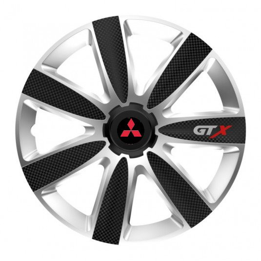 Poklice 14 palců pro Mitsubishi červené s logem – Versaco GTX CARBON silver/black - Obrázek 2