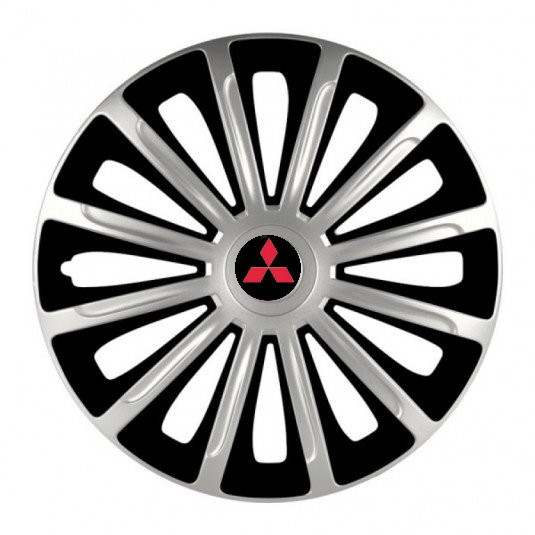 Poklice pro Mitsubishi 15 palců červené s logem – Versaco TREND silver and black - Obrázek 2