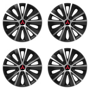 Červené poklice 15 palců pro Mitsubishi s logem – Versaco RAPIDE silver black