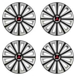 Červené poklice 15 palců pro Mitsubishi s logem – Versaco TREND RC double colour