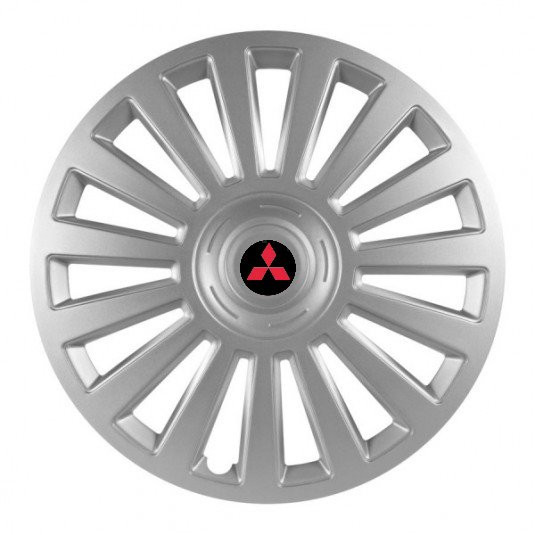 Červené poklice pro Mitsubishi 16 palců s logem – Versaco Luxury - Obrázek 2