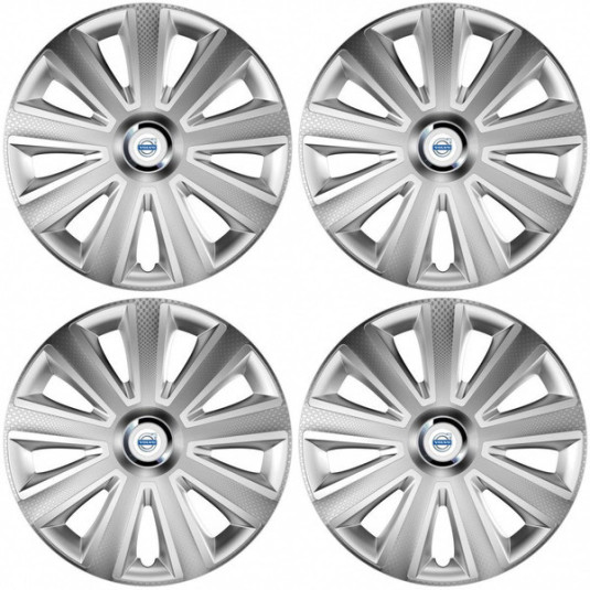 Poklice pro Volvo 14 palců bílé Aviator carbon RC silver – chrání disky