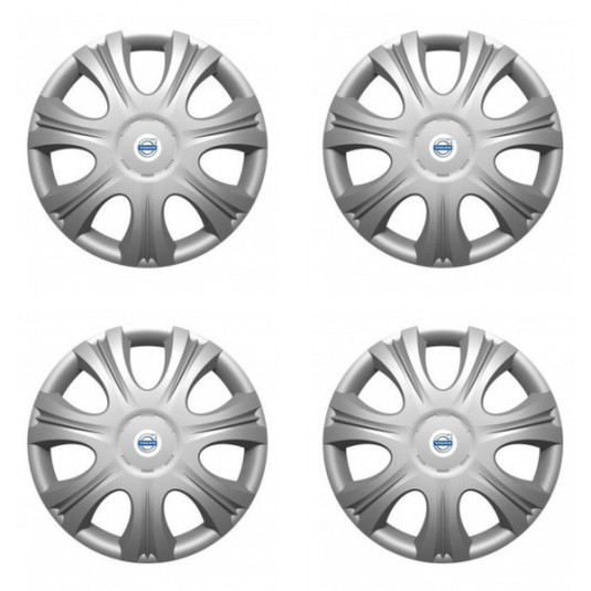 Poklice pro Volvo 15 palců bílé s logem – Sada 4 ks Versaco