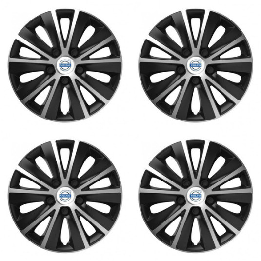 Poklice pro Volvo 16 palců bílé s logem – Versaco Rapide silver and black