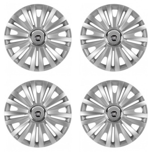 Poklice pro Fiat 14 palců černé s logem – Versaco ROYAL RC