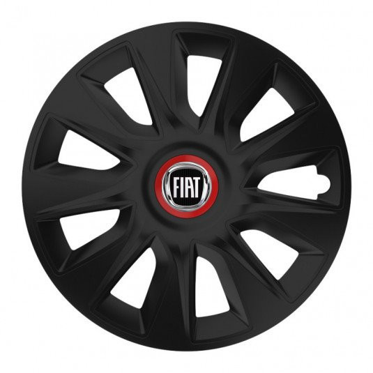 Poklice pro Fiat 14 palců černé s logem – Versaco STRATOS RR black - Obrázek 2