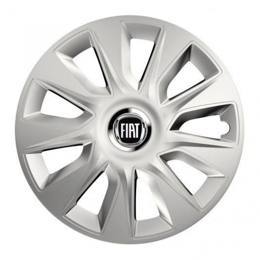 Poklice pro Fiat 15 palců černé s logem – sada 4 ks | Versaco - Obrázek 2