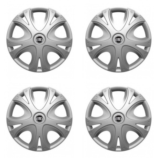 Poklice pro Fiat 16 palců s logem – černý design od Versaco